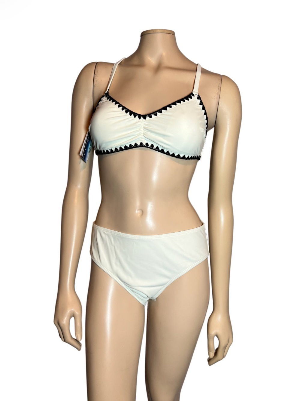 Isabella Rose Women’s White Bikini Set with Black Trim